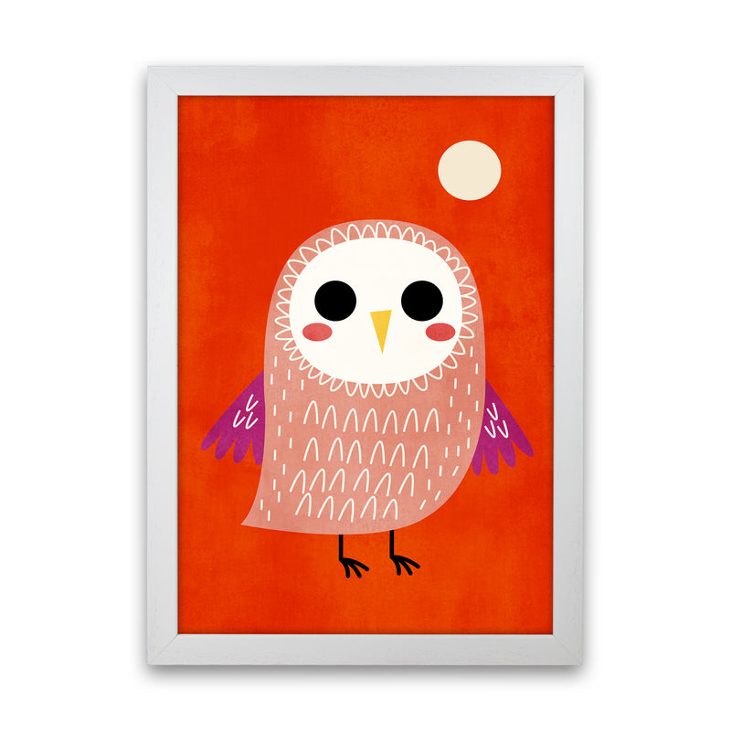 Little Owl Nursery Childrens Art Print by Kubistika White Grain
