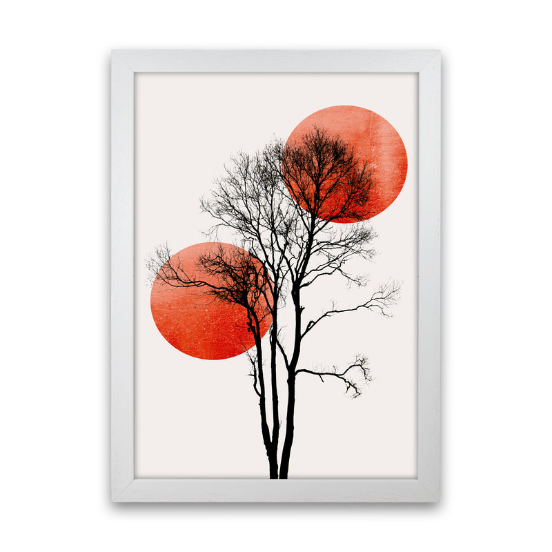 Sun and Moon hiding-ROUGE Contemporary Art Print by Kubistika White Grain