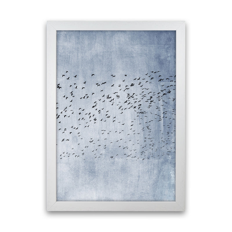 Moving On - Blue Art Print by Kubistika White Grain