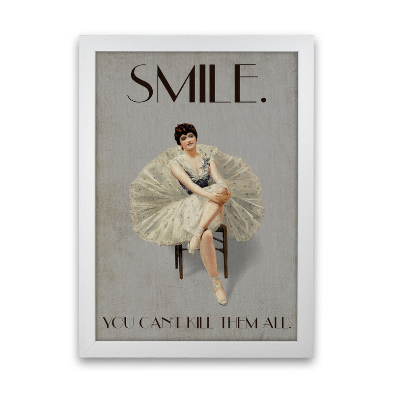 Keep Smiling Art Print by Kubistika White Grain