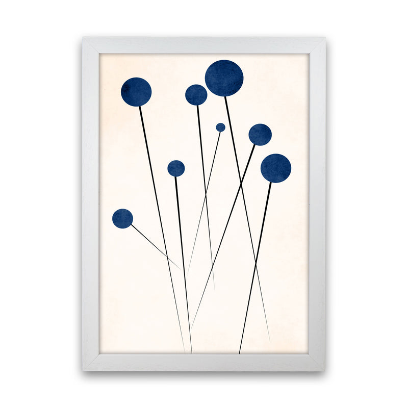 Blue Flowers In The Wilderness - 2 Art Print by Kubistika White Grain