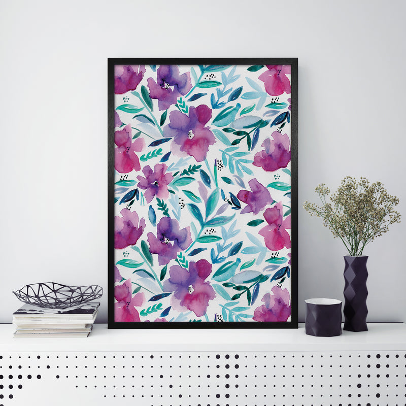 Laura Irwin Loose Floral A1 Black with White Mount
