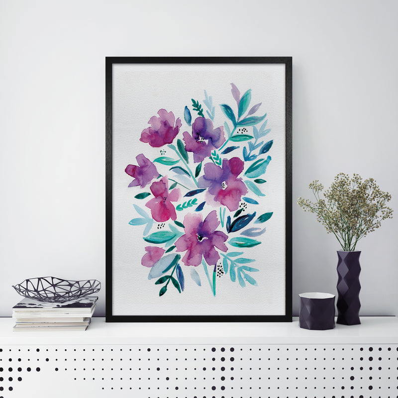 Laura Irwin Loose Pink Floral A1 Black with White Mount