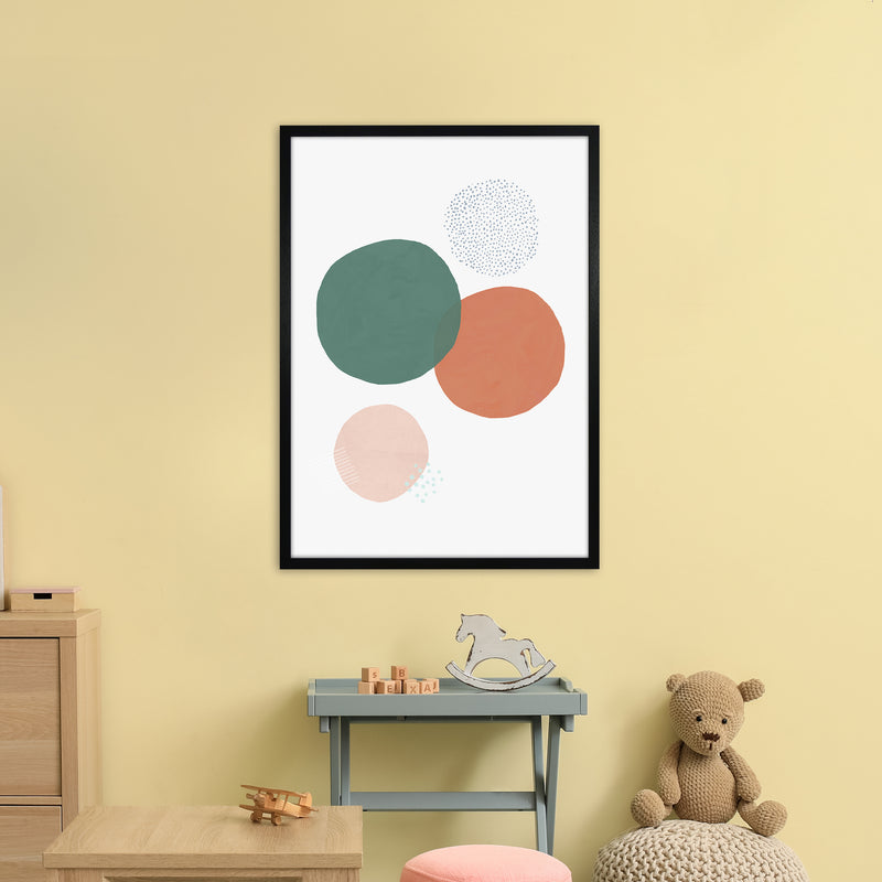 Abstract Soft Circles Art Print by Laura Irwin A1 White Frame