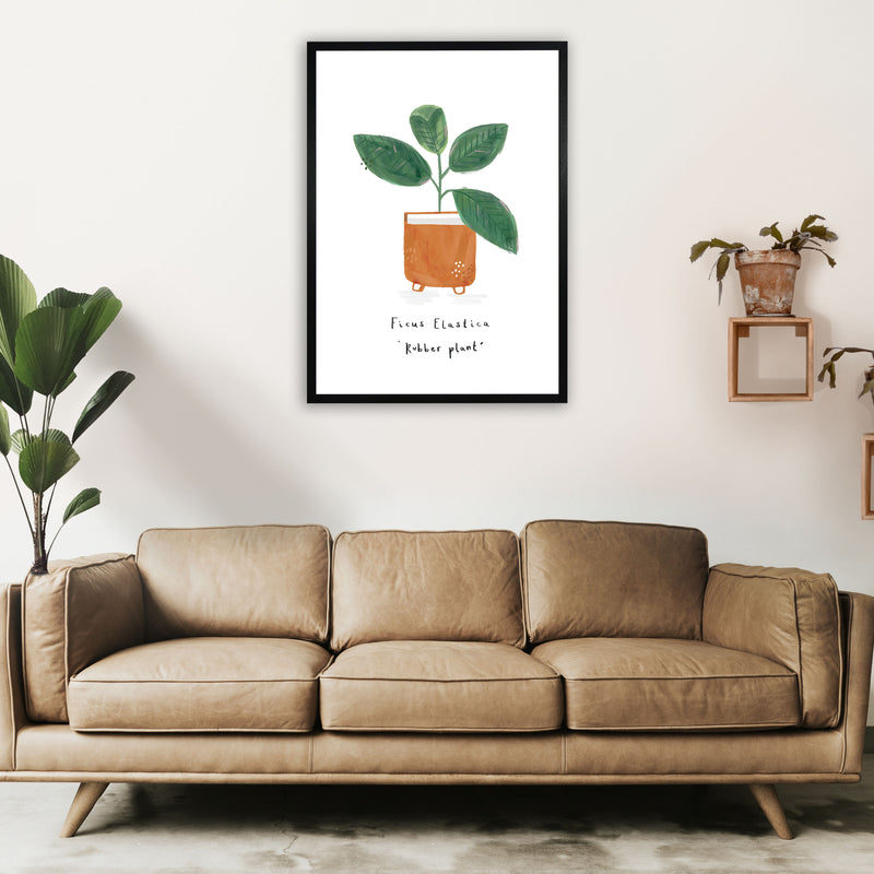 Rubber Plant  Art Print by Laura Irwin A1 White Frame