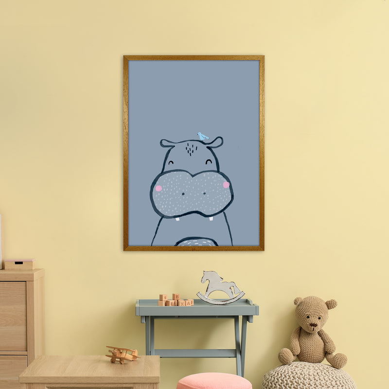 Inky Hippo Animal Art Print by Laura Irwin A1 Print Only
