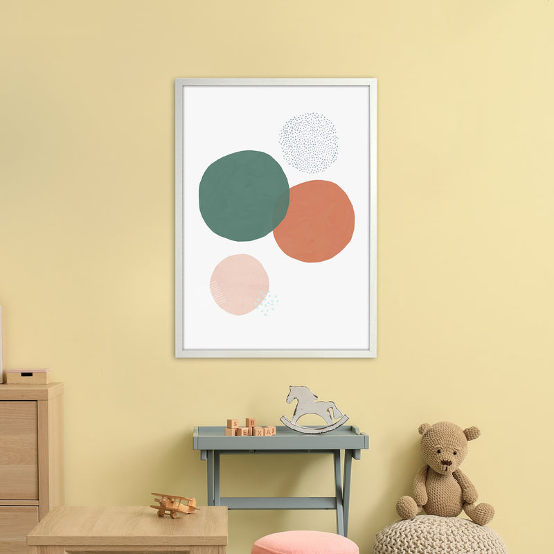 Abstract Soft Circles Art Print by Laura Irwin A1 Oak Frame