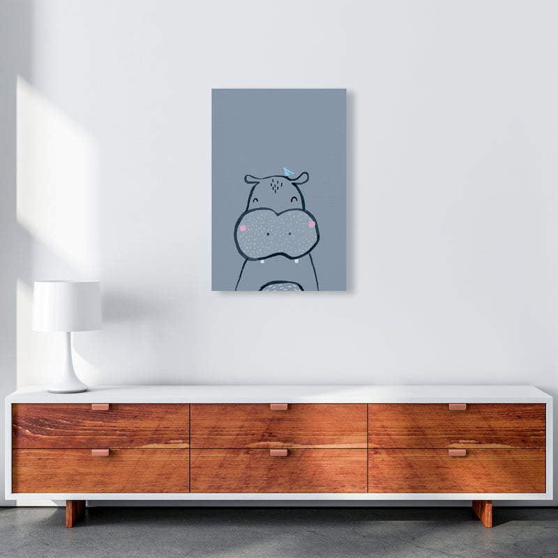 Inky Hippo Animal Art Print by Laura Irwin A2 Canvas