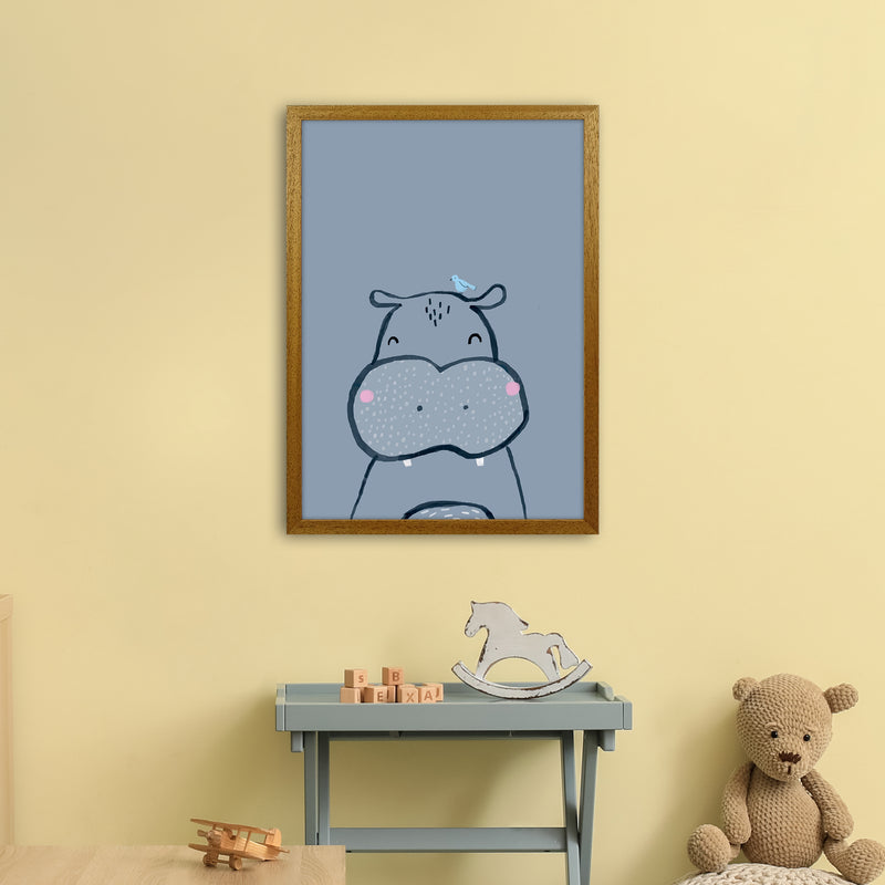 Inky Hippo Animal Art Print by Laura Irwin A2 Print Only