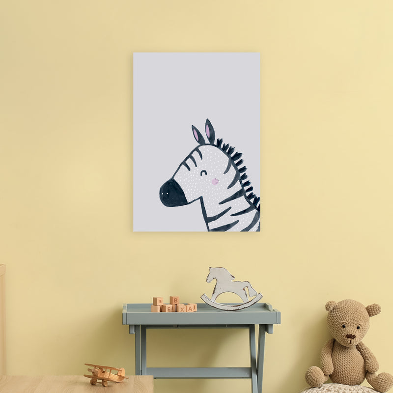 Inky Zebra Animal Art Print by Laura Irwin A2 Black Frame