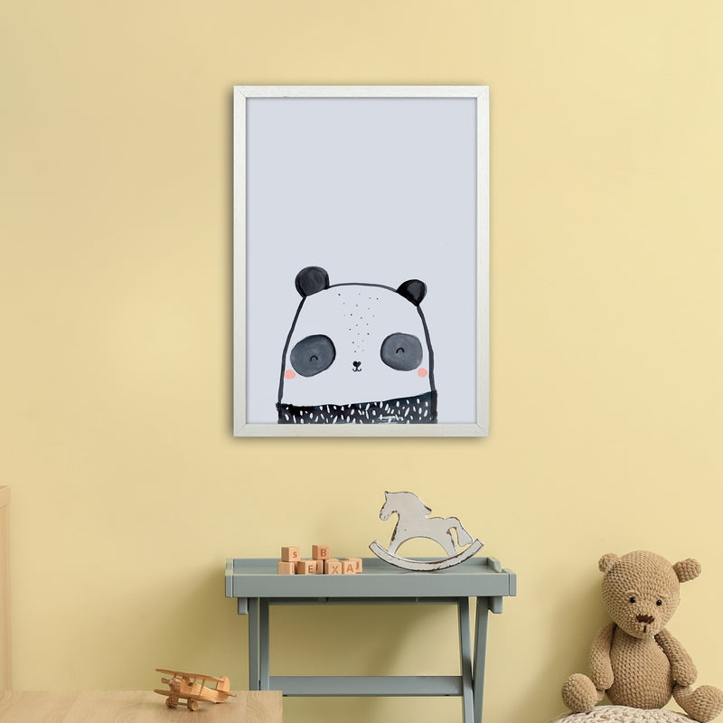 Panda Art Print by Laura Irwin A2 Oak Frame