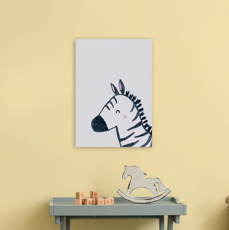 Inky Zebra Animal Art Print by Laura Irwin A3 Black Frame