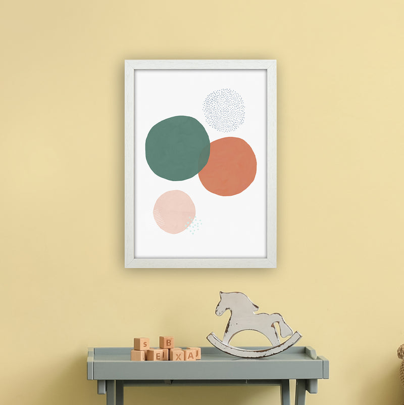 Abstract Soft Circles Art Print by Laura Irwin A3 Oak Frame