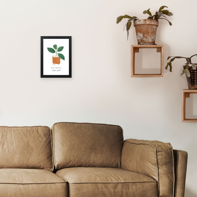 Rubber Plant  Art Print by Laura Irwin A4 White Frame