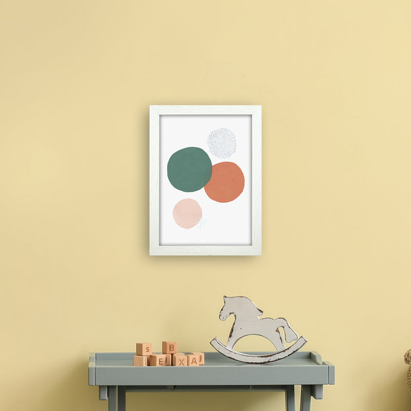Abstract Soft Circles Art Print by Laura Irwin A4 Oak Frame