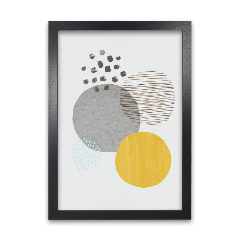 Laura Irwin Abstract Mustard and Grey A1 White with White Mount