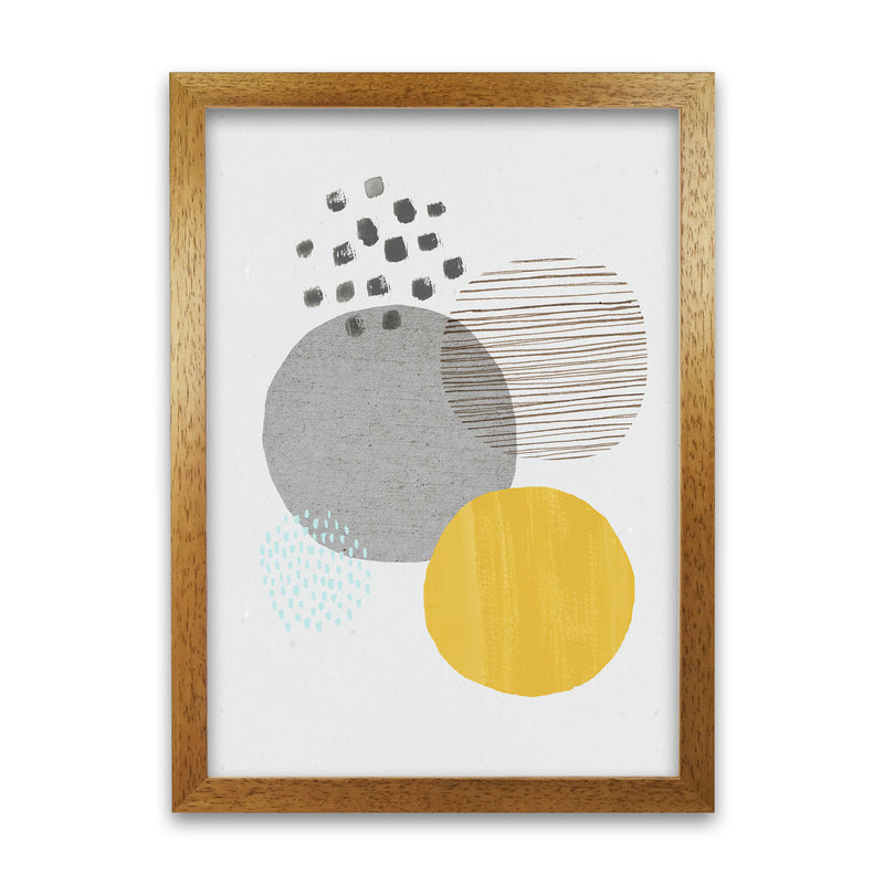 Laura Irwin Abstract Mustard and Grey A1 Print Only with White Mount