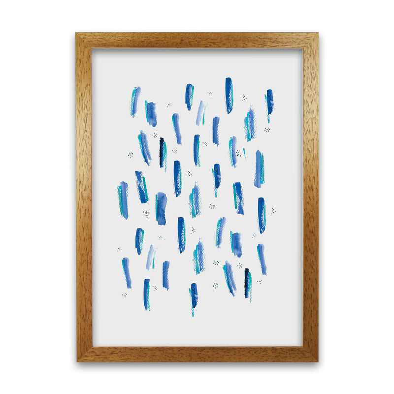 Laura Irwin Brush Strokes Blue A1 Print Only with White Mount