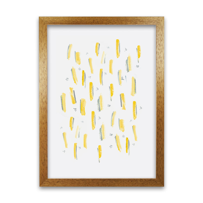 Laura Irwin Brush Strokes Mustard A1 Print Only with White Mount