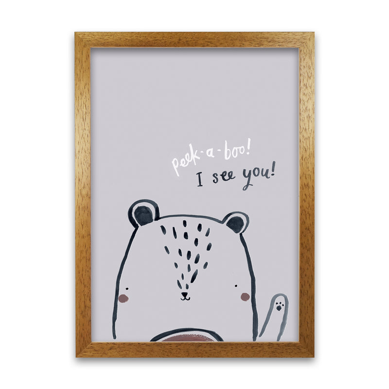 Laura Irwin Peek a Boo Bear A1 Print Only with White Mount