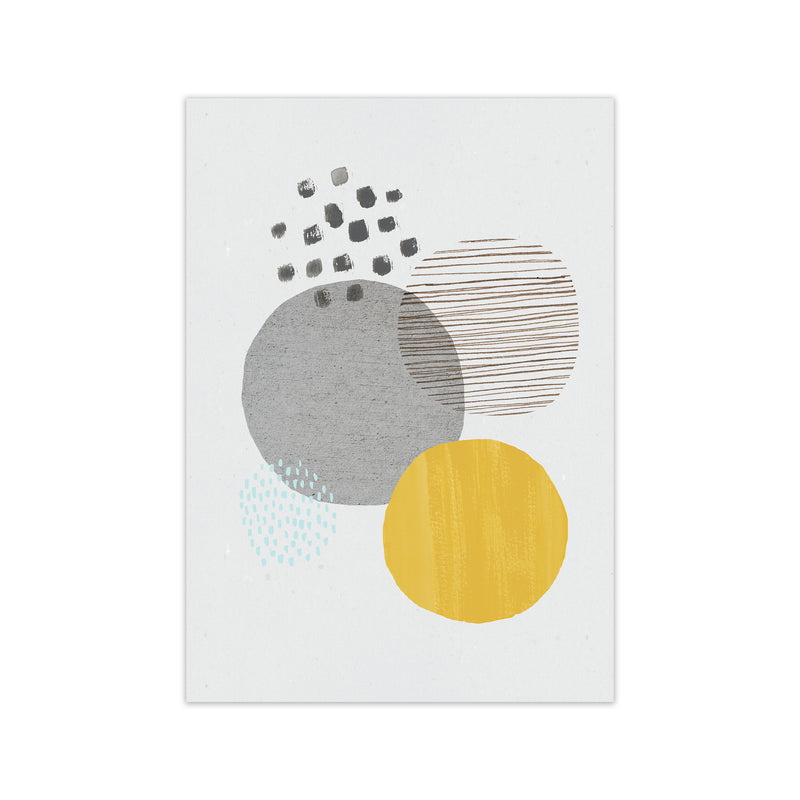 Laura Irwin Abstract Mustard and Grey A2 Black with White Mount