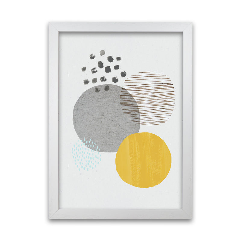 Laura Irwin Abstract Mustard and Grey A1 Oak with White Mount
