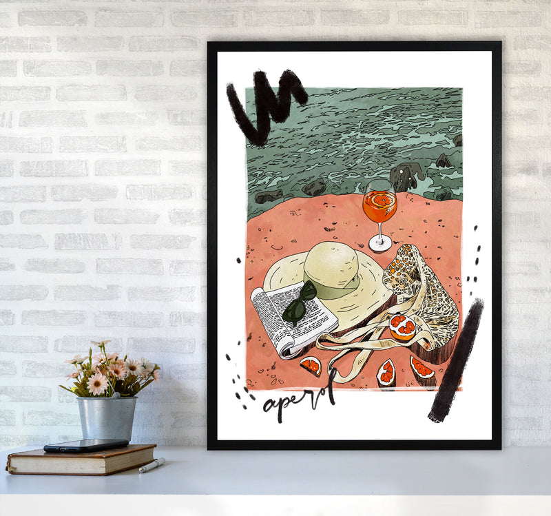 Aperol Art Print by Lucy Michelle A1 White Frame