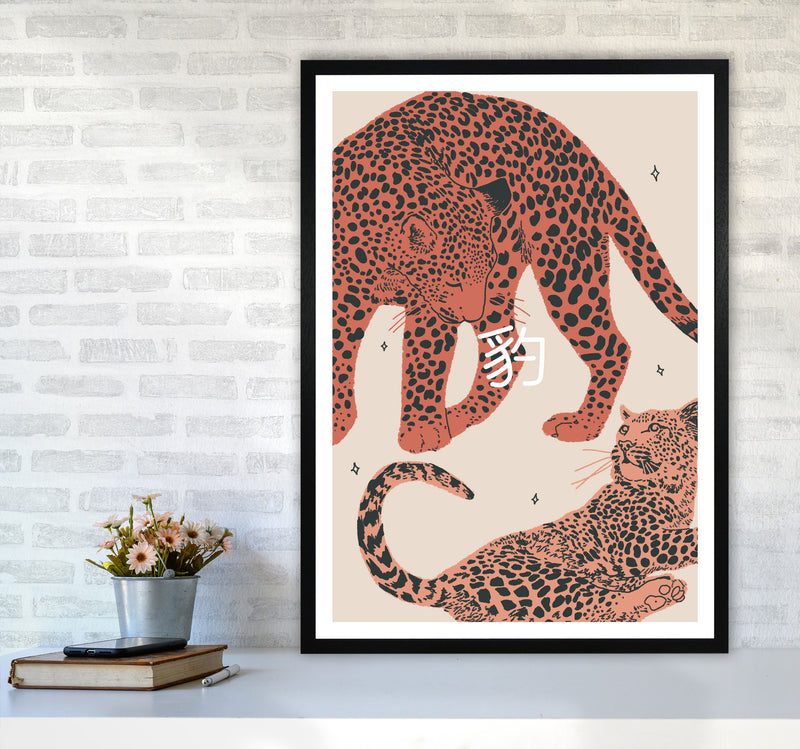 Leopards Art Print by Lucy Michelle A1 White Frame