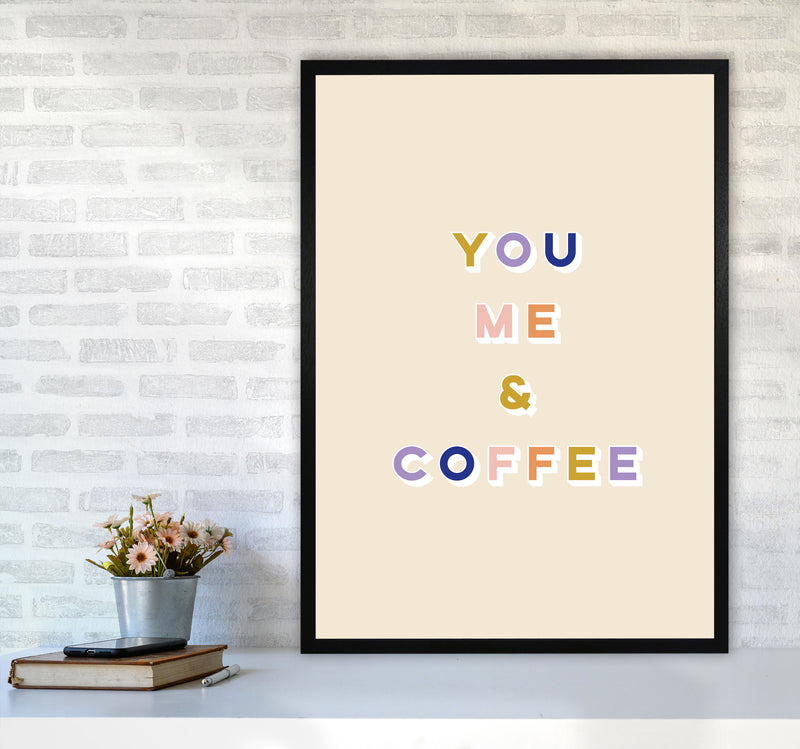 You Me and Coffee Art Print by Lucy Michelle A1 White Frame