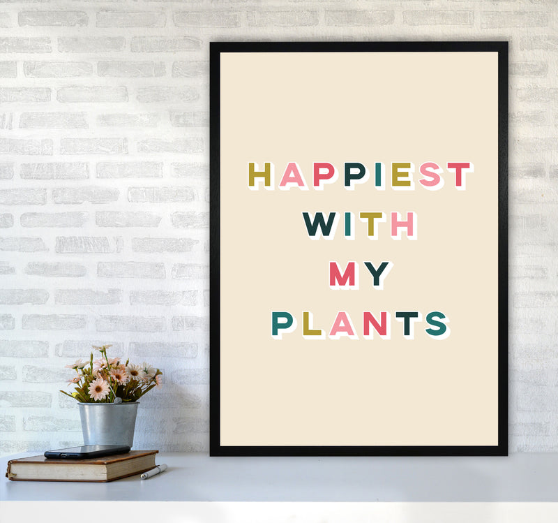 Happiest With My Plants Art Print by Lucy Michelle A1 White Frame