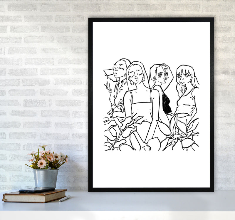 Girls Art Print by Lucy Michelle A1 White Frame