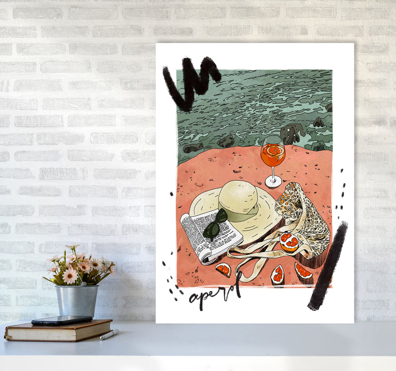 Aperol Art Print by Lucy Michelle A1 Black Frame