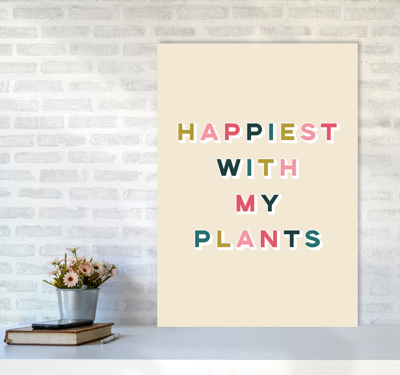 Happiest With My Plants Art Print by Lucy Michelle A1 Black Frame