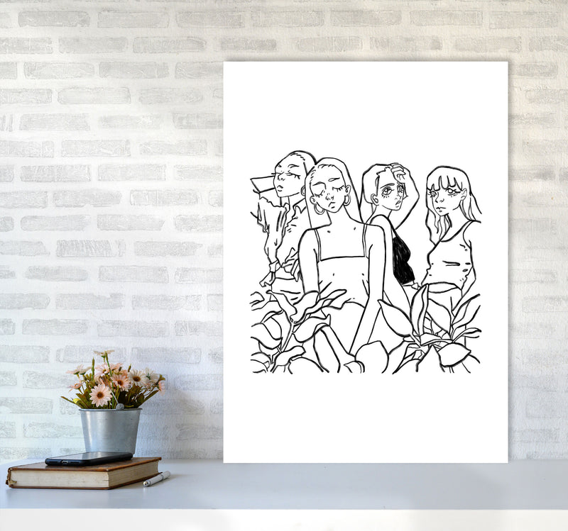 Girls Art Print by Lucy Michelle A1 Black Frame