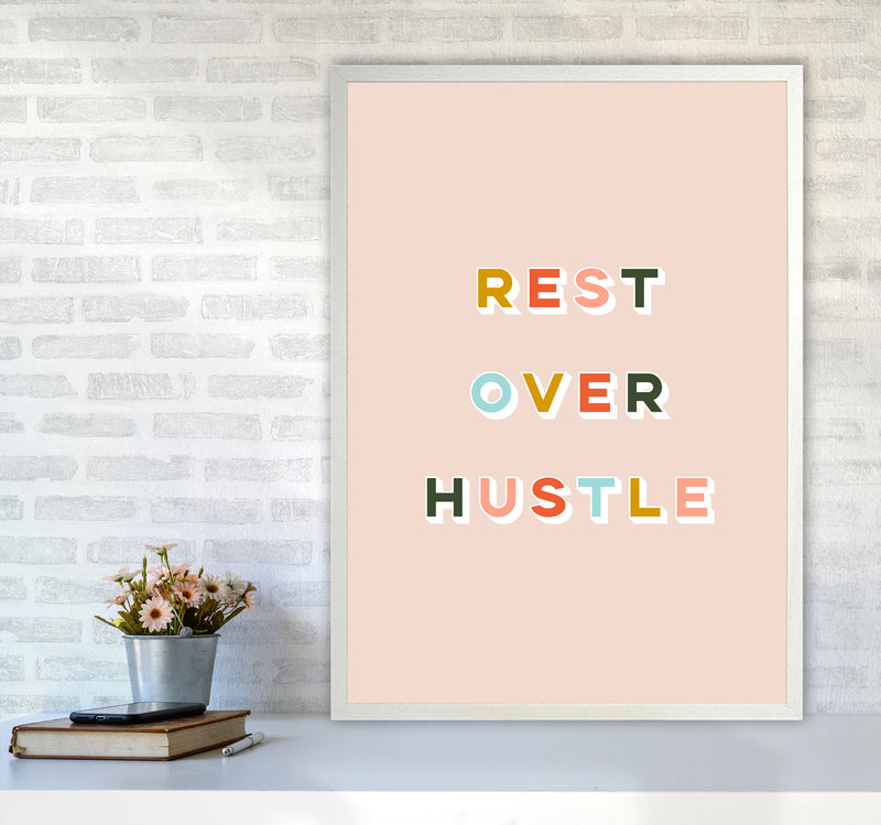 Rest Over Hustle Art Print by Lucy Michelle A1 Oak Frame