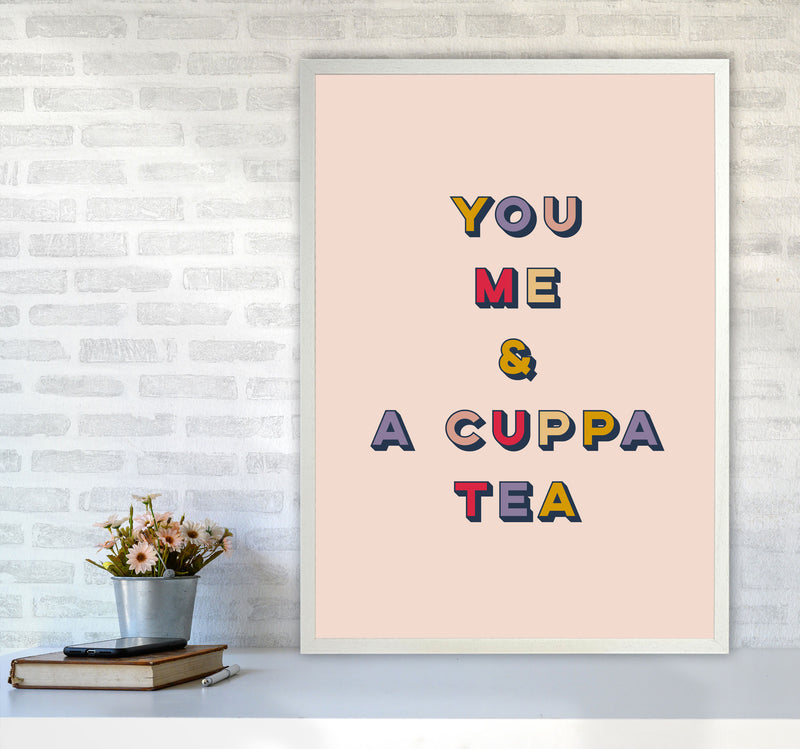 You Me And A Cuppa Tea Art Print by Lucy Michelle A1 Oak Frame