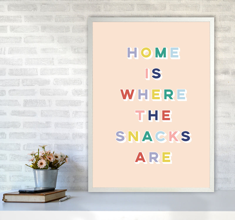 Home Is Where The Snacks Art Print by Lucy Michelle A1 Oak Frame