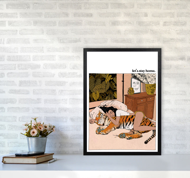 Stay Home Art Print by Lucy Michelle A2 White Frame