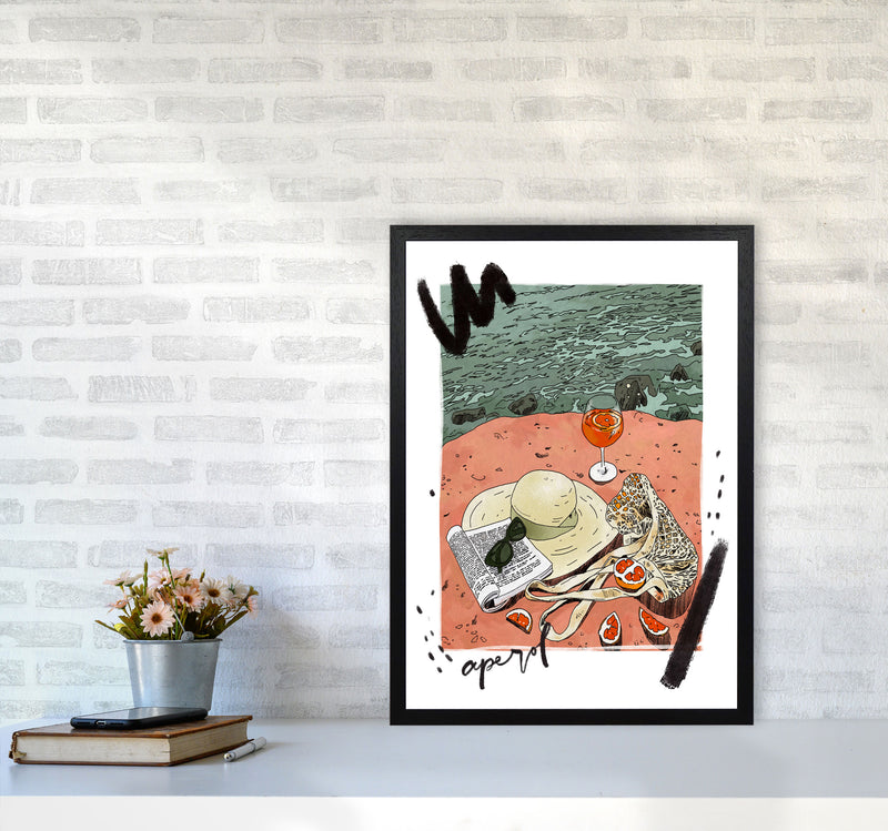 Aperol Art Print by Lucy Michelle A2 White Frame