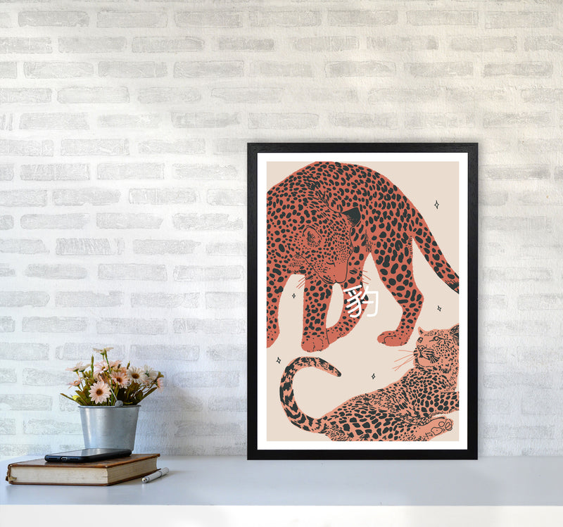 Leopards Art Print by Lucy Michelle A2 White Frame