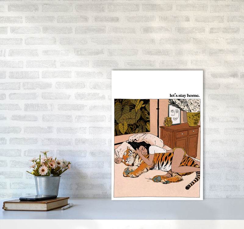 Stay Home Art Print by Lucy Michelle A2 Black Frame