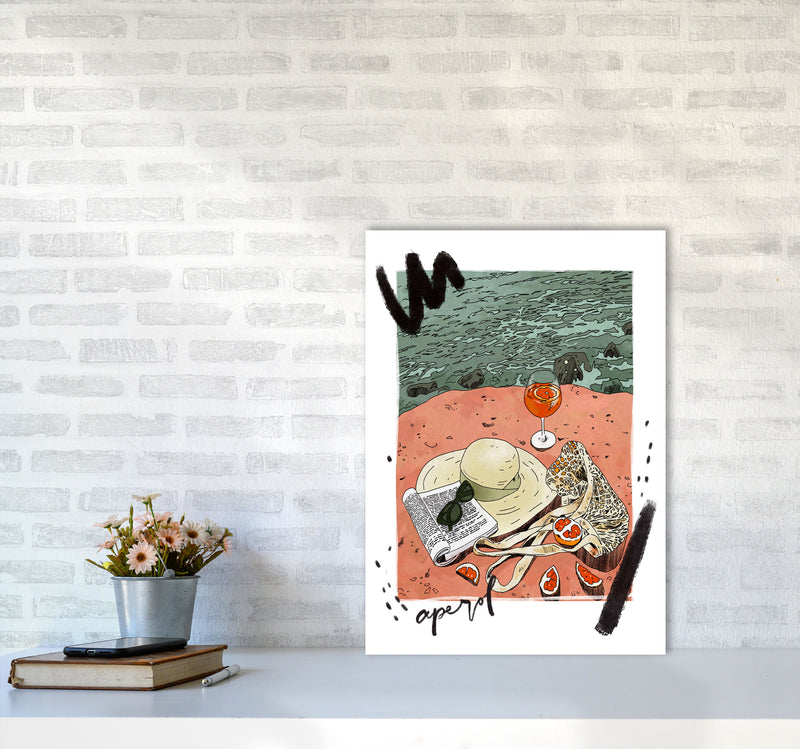 Aperol Art Print by Lucy Michelle A2 Black Frame