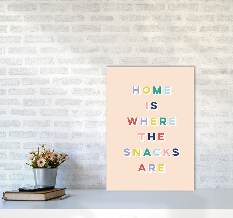 Home Is Where The Snacks Art Print by Lucy Michelle A2 Black Frame