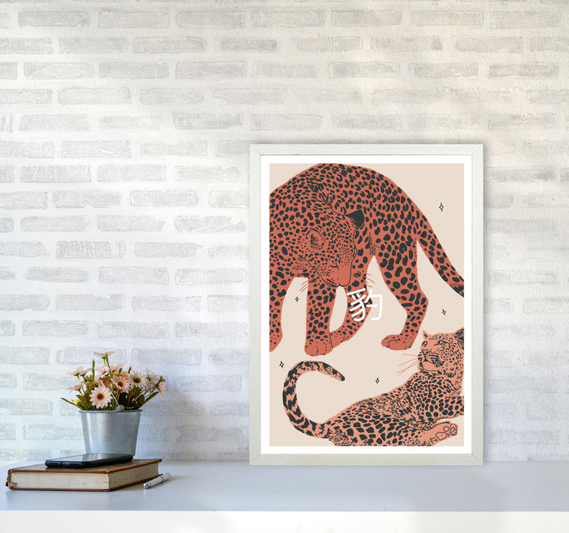 Leopards Art Print by Lucy Michelle A2 Oak Frame