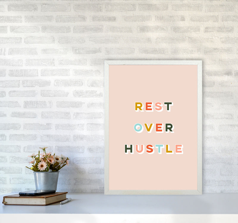 Rest Over Hustle Art Print by Lucy Michelle A2 Oak Frame