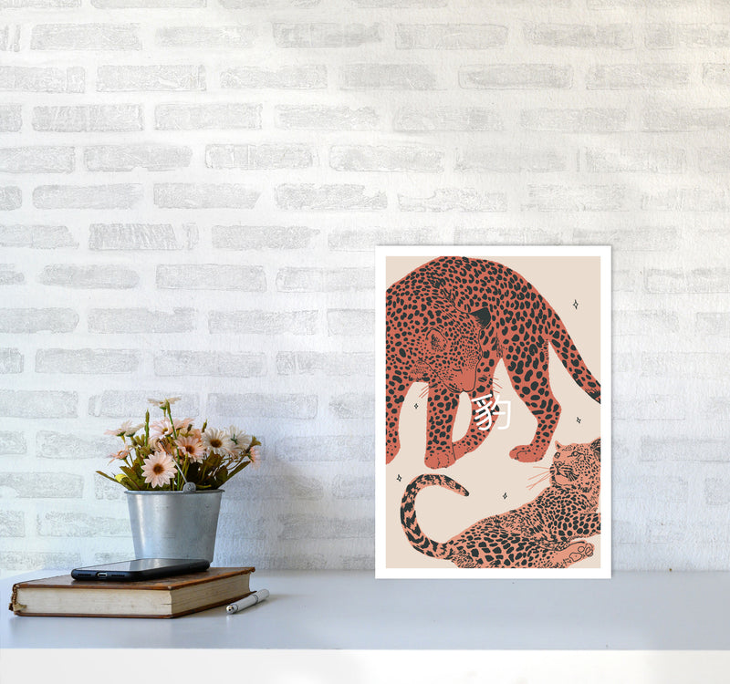 Leopards Art Print by Lucy Michelle A3 Black Frame