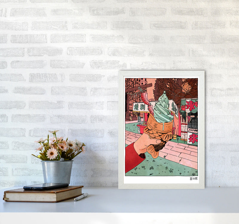 Bungeo Ppang Art Print by Lucy Michelle A3 Oak Frame