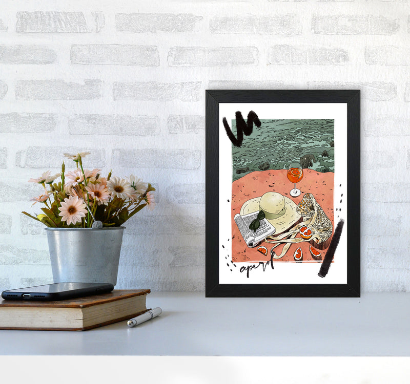 Aperol Art Print by Lucy Michelle A4 White Frame