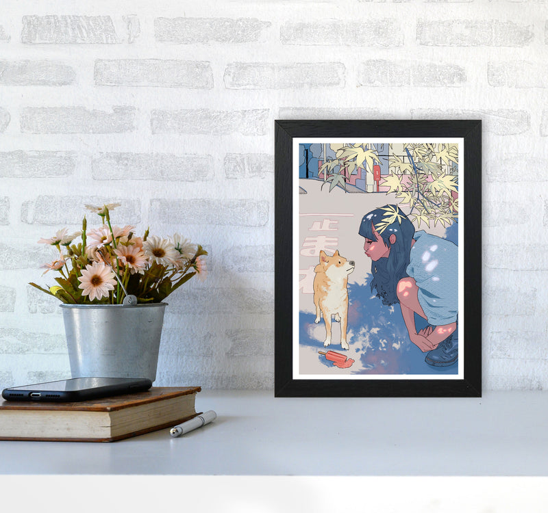 Shiba Art Print by Lucy Michelle A4 White Frame