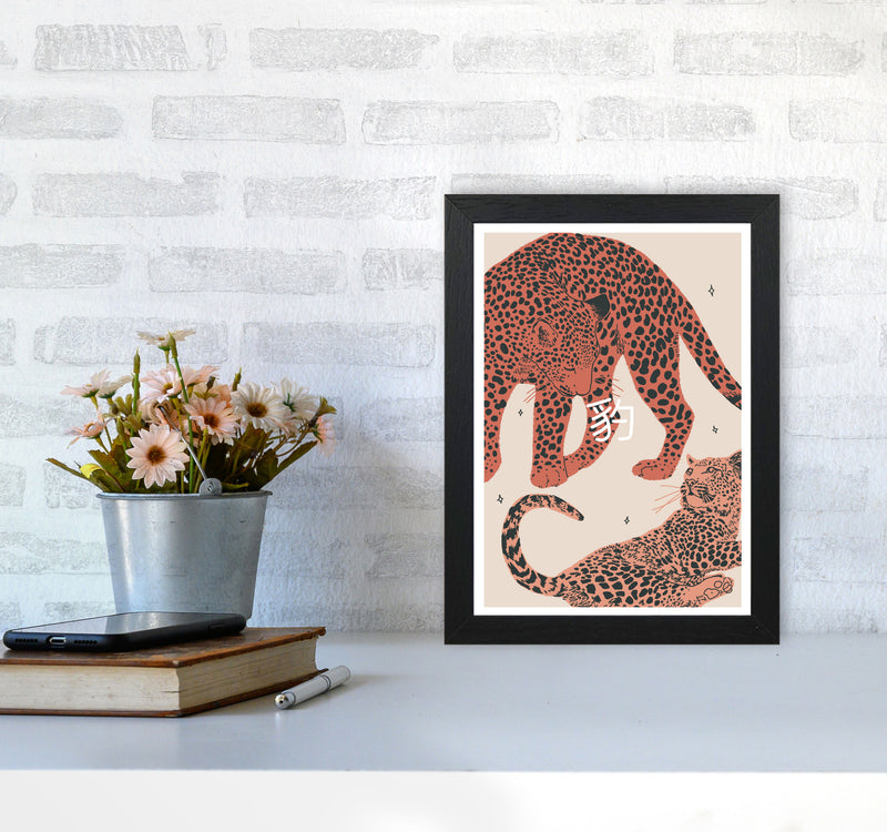 Leopards Art Print by Lucy Michelle A4 White Frame